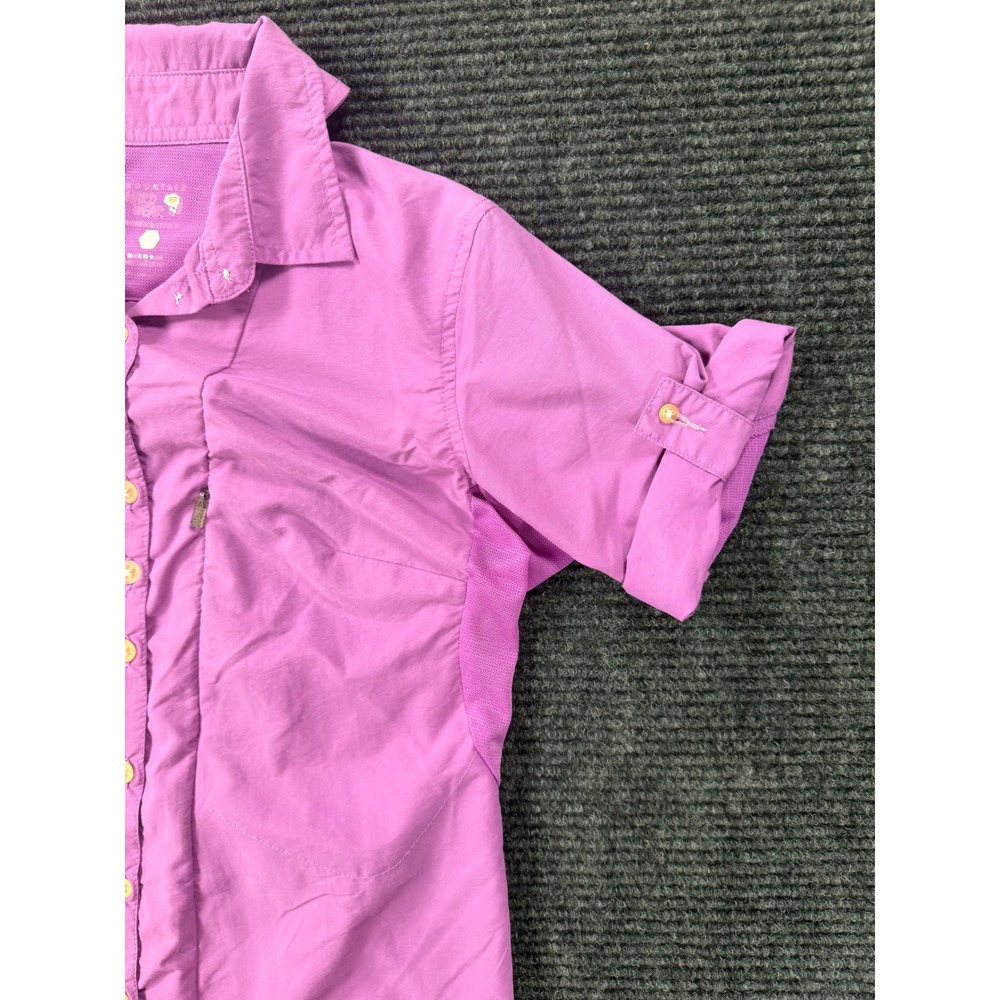 Mountain Hardwear Canyon Hiking Shirt Womens Medium Purple Short Sleeve OL3395 - Picture 8 of 11